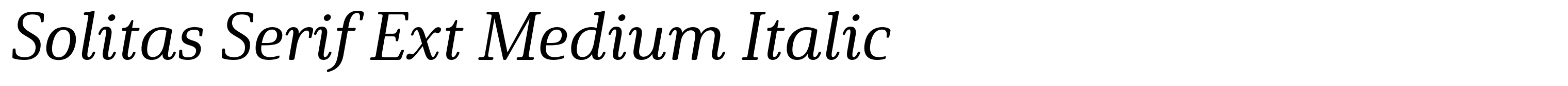 Solitas Serif Ext Medium Italic